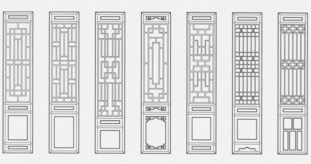 鸡东常用中式仿古花窗图案隔断设计图